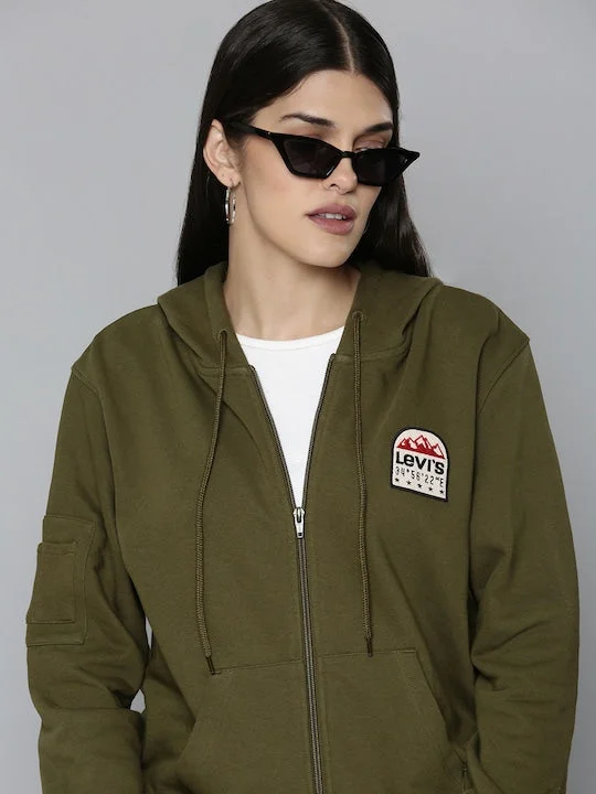 Women's Sweatshirts with Feminine Silhouettes -Women's Solid Hooded Sweatshirt