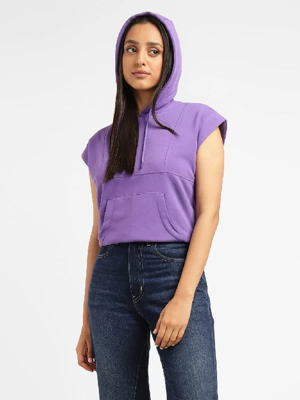 Women's Sweatshirts for Cold Nights In -Levi's x Deepika Padukone Solid Purple Hoodies