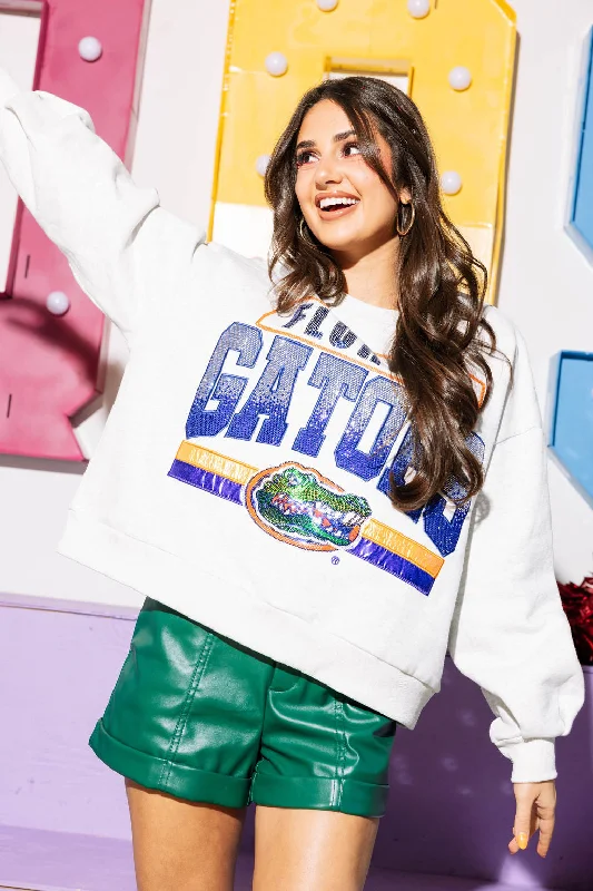 Women's Sweatshirts with Smooth Fabric -Licensed Grey 'Florida Gators' Vintage Sweatshirt Women's Sweatshirts with Smooth Fabric -Licensed Grey 'Florida Gators' Vintage Sweatshirt