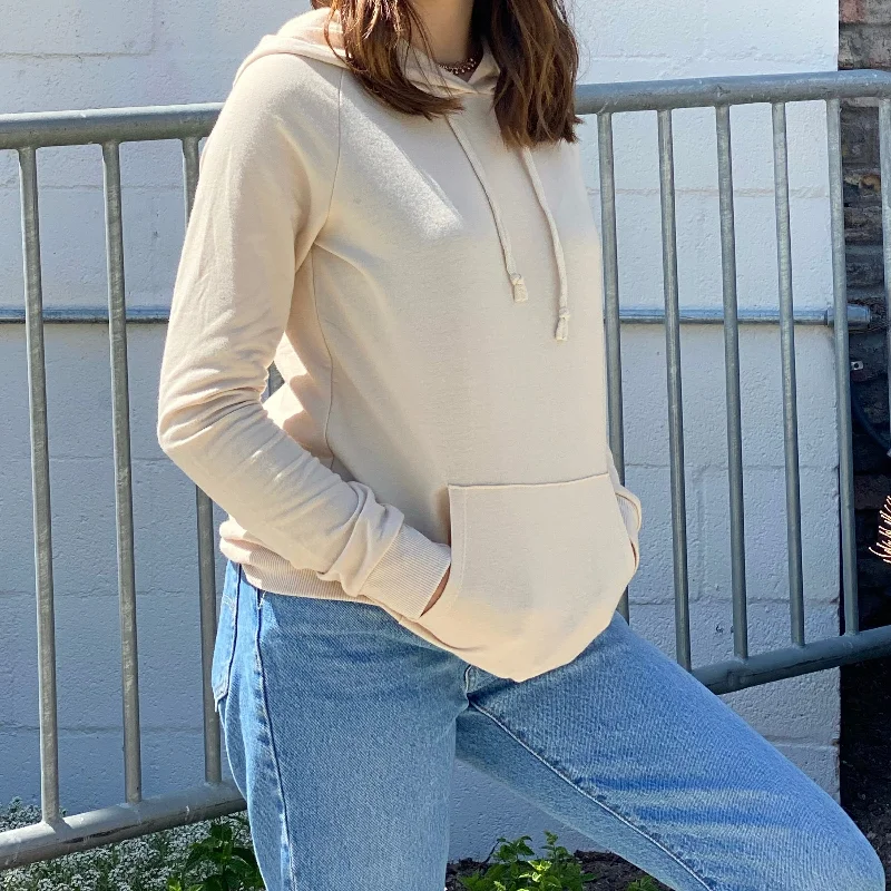 Women's Sweatshirts for Fall and Winter -Lightweight Hoodie With Pocket Cream