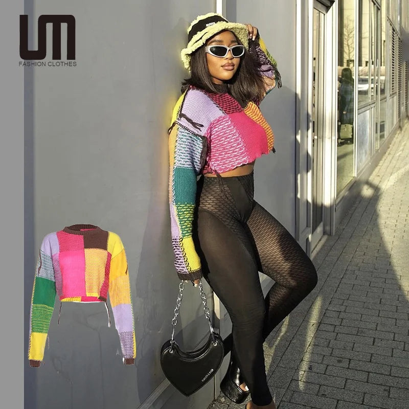 Women's Pullovers Sweater with Ribbed Collar-Liu Ming Fashion Street 2024 Autumn Winter Women Tassels Long Sleeve Loose Pullovers Crop Tops Multi Color Knitwear Sweaters Set Women's Pullovers Sweater with Ribbed Collar-Liu Ming Fashion Street 2024 Autumn Winter Women Tassels Long Sleeve Loose Pullovers Crop Tops Multi Color Knitwear Sweaters Set