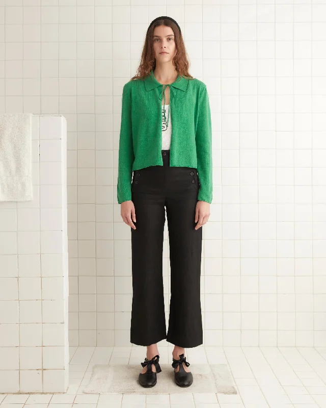 Women's Knit Sweater for Everyday Wear -Lodge Cardigan - Green