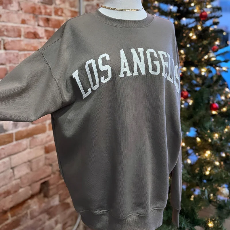 Women's Sweatshirts for Winter Sports -Los Angeles Crew Neck Sweatshirt