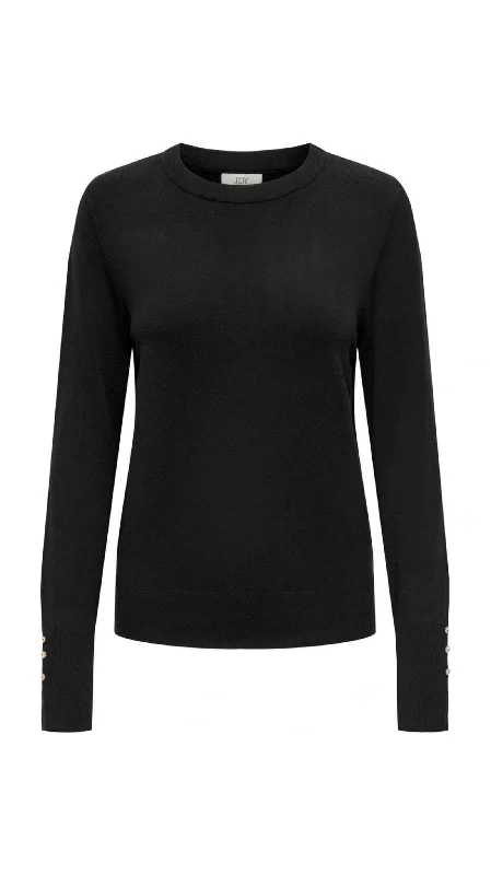 Women's Stylish Knit Pullovers Sweater-Malou Black Knit