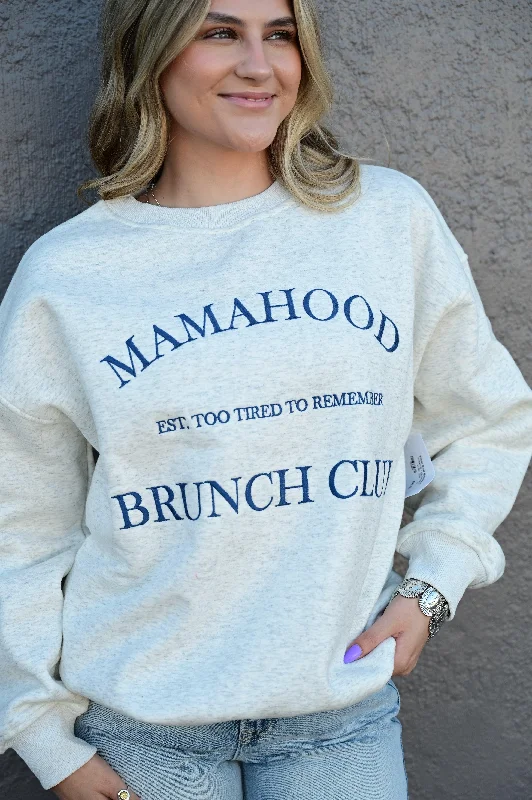 Women's Sweatshirts with Fashionable Sleeves -MAMAHOOD CREW NECK