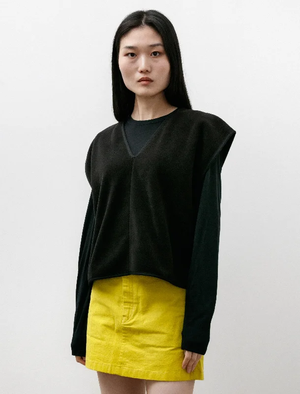 Women's Soft Wool Pullover Sweater for Cold Nights-R17F5 Fleece Pullover Vest Black