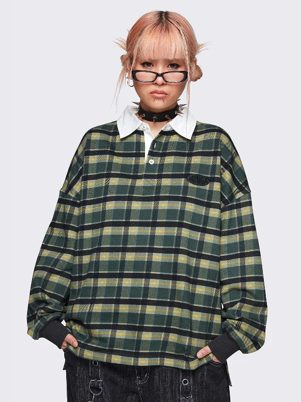 Women's Sweatshirts for Casual Afternoon Hangouts -Marlon Check Polo