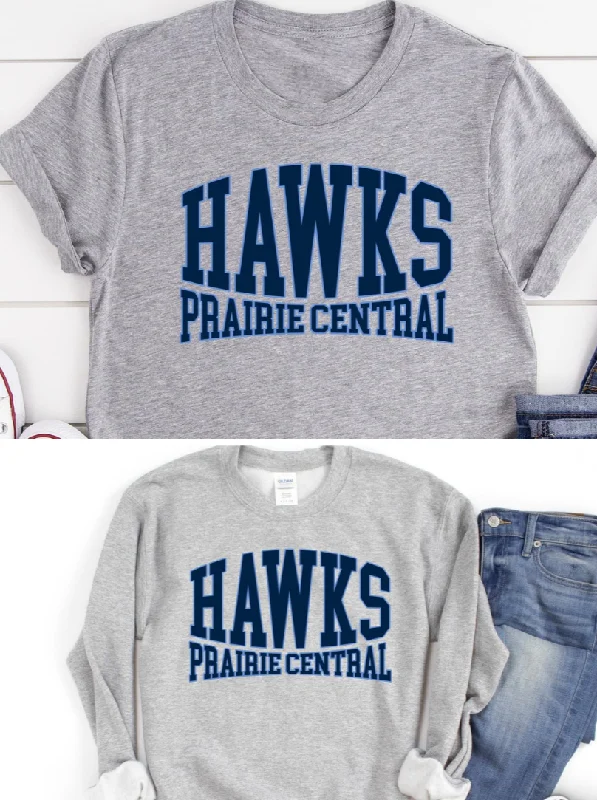 Women's Sweatshirts with Bold Graphics -HAWKS Mascot Graphic Sweatshirt/Tee (Multiple Options) Women's Sweatshirts with Bold Graphics -HAWKS Mascot Graphic Sweatshirt/Tee (Multiple Options)