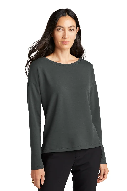 Women's Sweatshirts for Hiking and Nature Walks -Mercer+Mettle Womens Stretch Drop Shoulder Wide Crewneck Sweatshirt - Anchor Grey Women's Sweatshirts for Hiking and Nature Walks -Mercer+Mettle Womens Stretch Drop Shoulder Wide Crewneck Sweatshirt - Anchor Grey