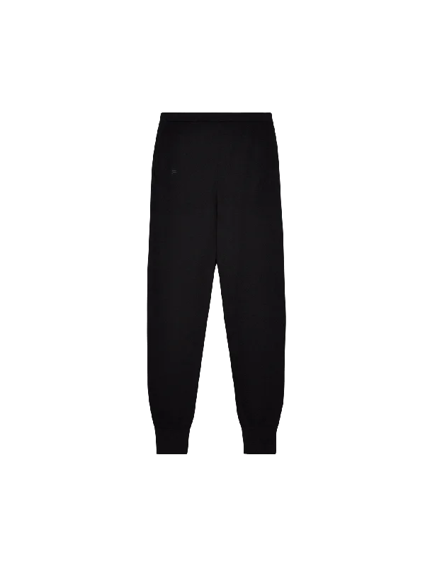 Women's Knit Sweater with Bell Sleeves -Womens Merino Wool Track Pants—black