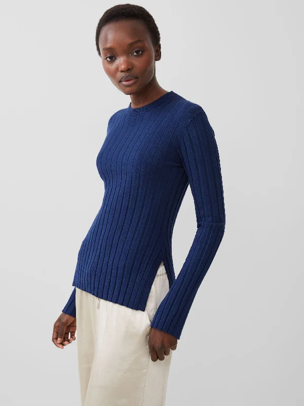 Knit Tops with Small Cuffs-Minar Eco Pleated Sweater