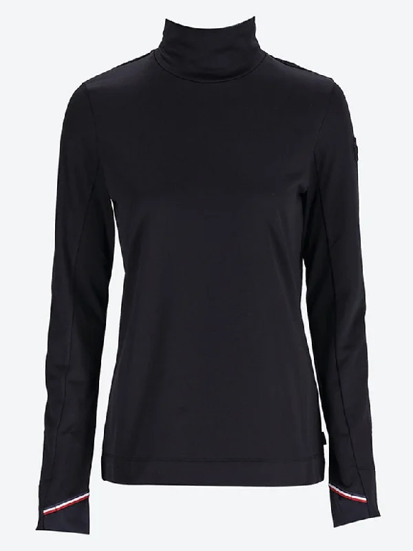 Knit Tops with Wrap-Style Design-Turtleneck sweater