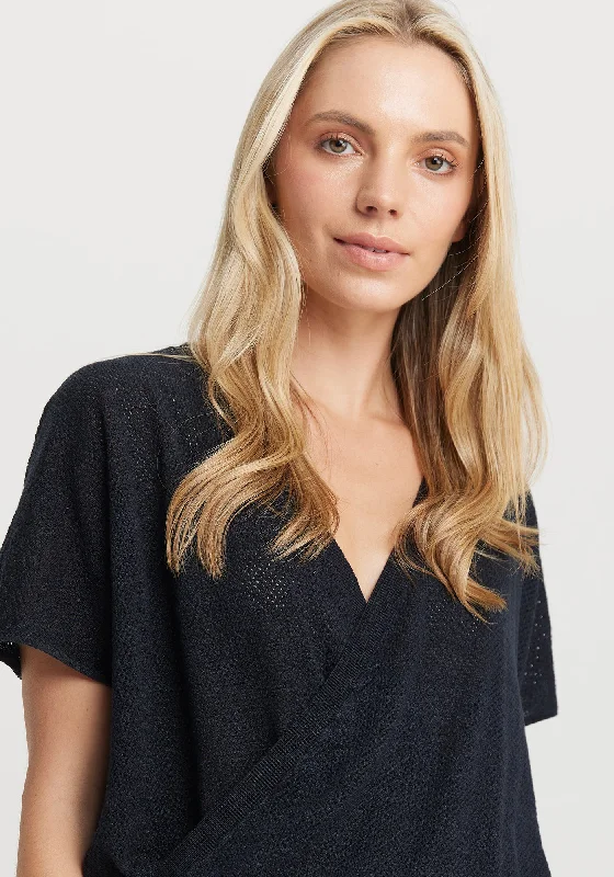 Women's Knit Sweater with Stretchy Fit -Naia Wrap Top