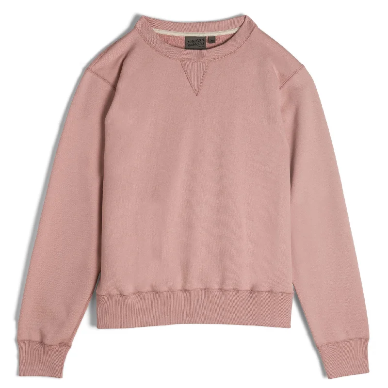 Women's Sweatshirts for Winter Morning Walks -Crewneck - Heavyweight Terry - Blush