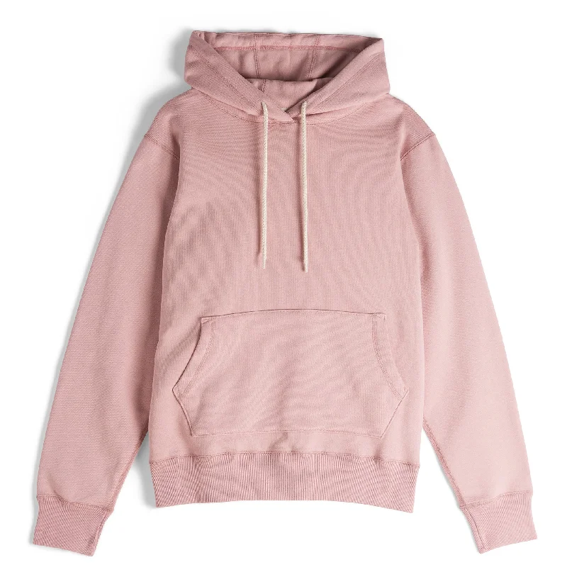 Women's Sweatshirts with Sporty Patterns -Pullover Hoodie - Heavyweight Terry - Blush