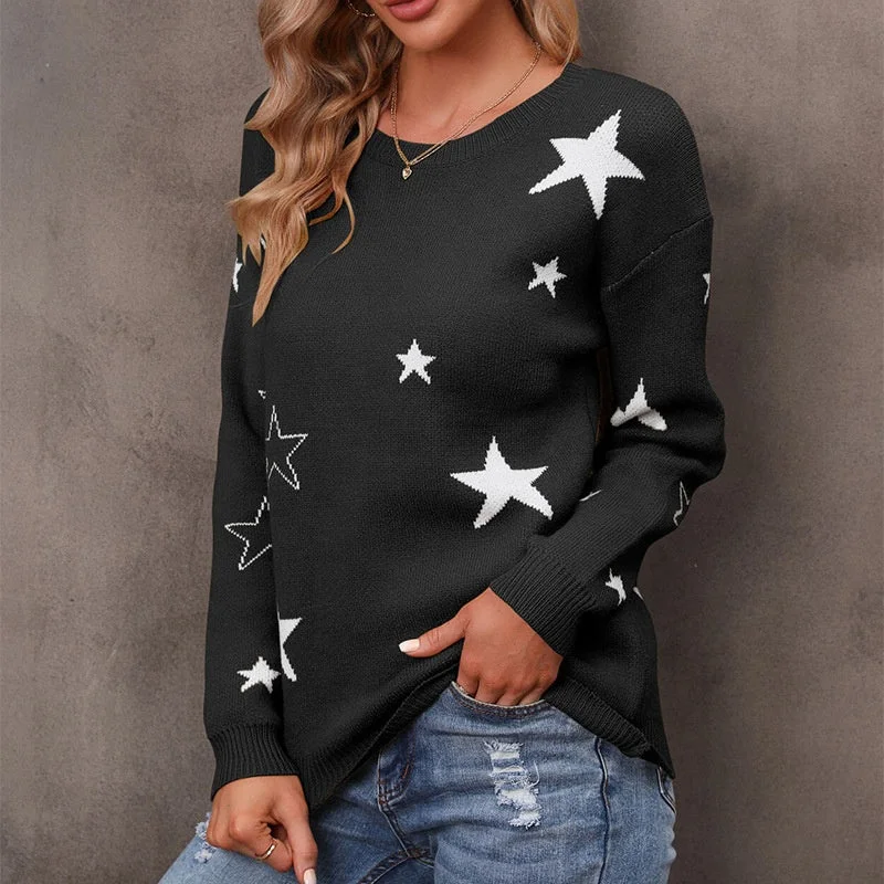 Women's Warm Wool Knit Pullover Sweater for Winter-New Casual Bottoming Sweater Women's Loose Round Neck Pullover European American Women's Warm Wool Knit Pullover Sweater for Winter-New Casual Bottoming Sweater Women's Loose Round Neck Pullover European American