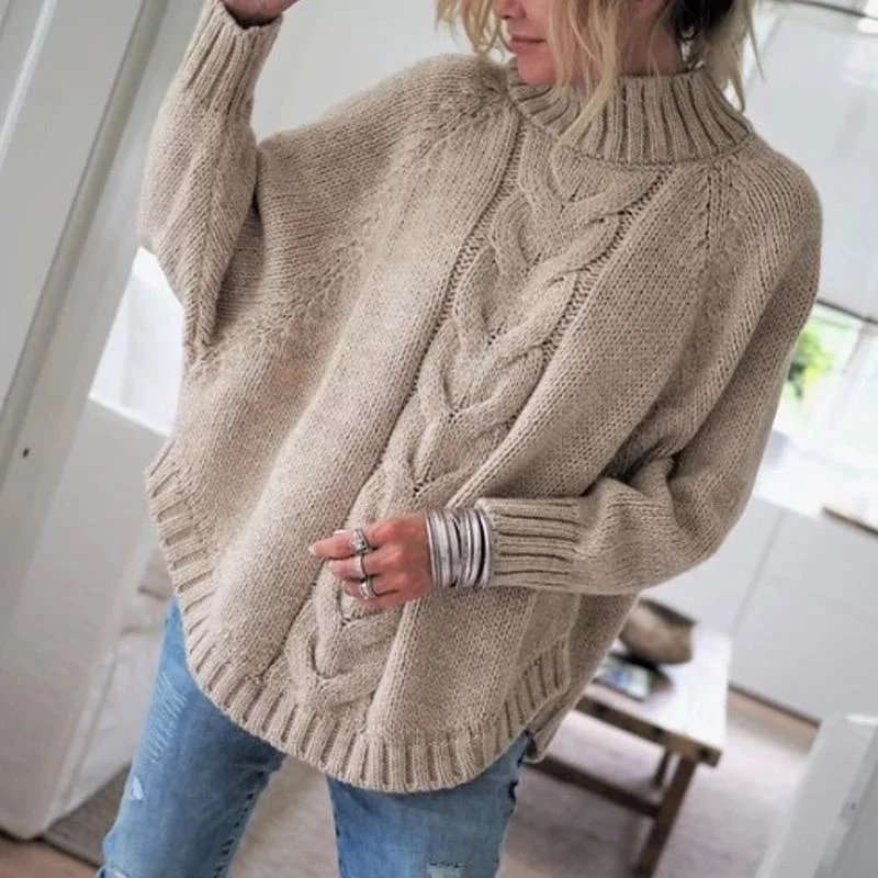 Women's Comfy Knit Wool Pullovers Sweater-New Women's Pullover Sweater Loose European American Idle Style Turtleneck Women's Comfy Knit Wool Pullovers Sweater-New Women's Pullover Sweater Loose European American Idle Style Turtleneck