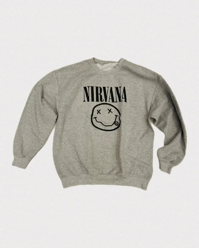 Women's Sweatshirts for Everyday Comfort -Nirvana Smile Sweatshirt Sz XL