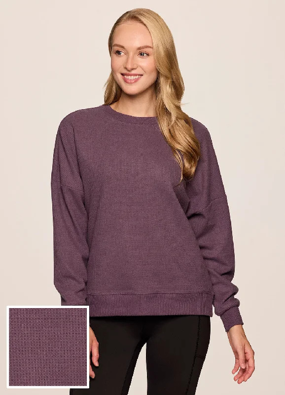 Women's Sweatshirts for a Relaxed Fit Look -Off Days Relaxed Waffle Knit Sweatshirt