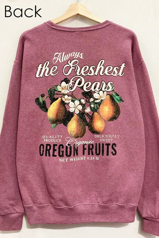 Women's Sweatshirts with Vibrant Graphic Designs -Oregon Pears Front and Back Sweatshirt S-XL