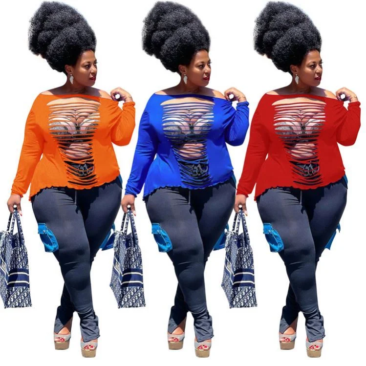 Women's Smart Shirts -OSINA New Arrival Spring Autumn Tops Long Sleeve Hollow Out Ladies' Blouses Designer Oversize T-shirt