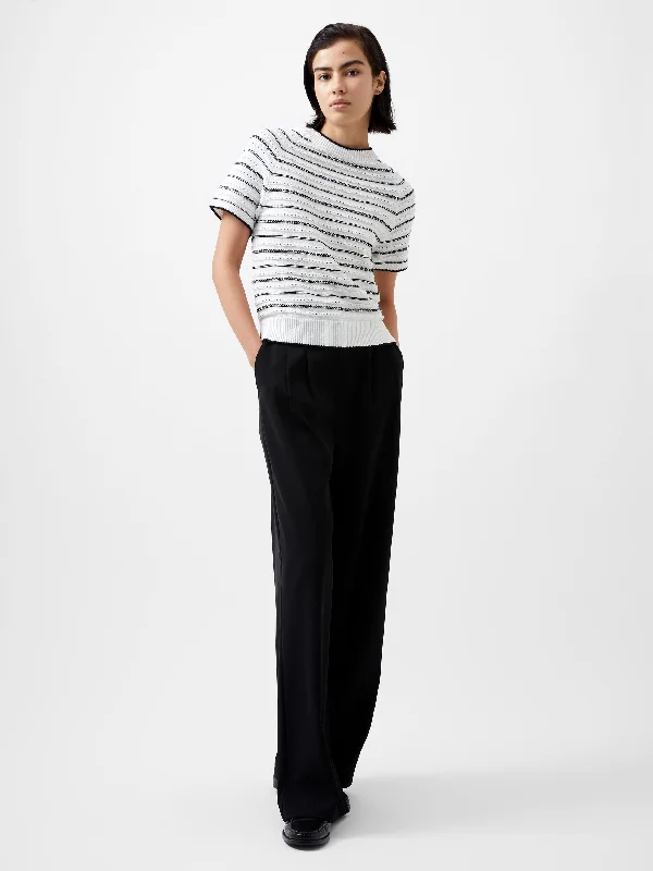 Women's Knit Sweater with Bold Colors -Oskie Short Sleeve Jumper
