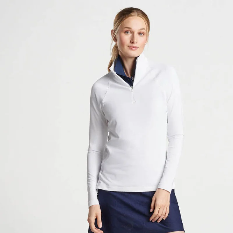 Women's Pullovers Sweater for Fall Fashion-Peter Millar Women's Raglan Sleeve Perth Layer Quarter-Zip Pullover Sweater - White*