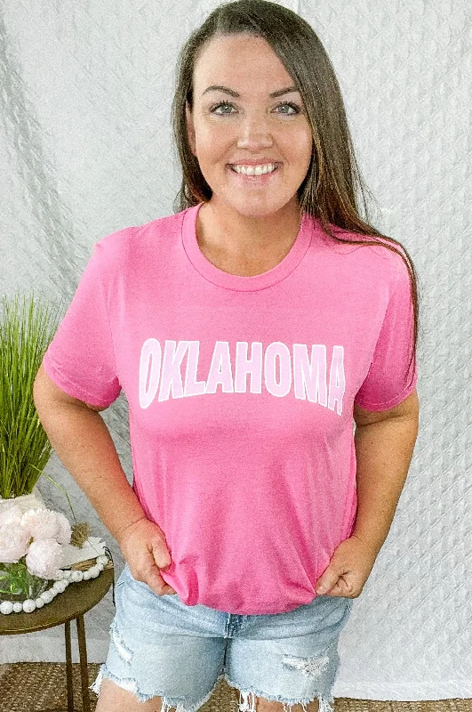Women's Sweatshirts with Funky Logo -Pink on pink Oklahoma Tee