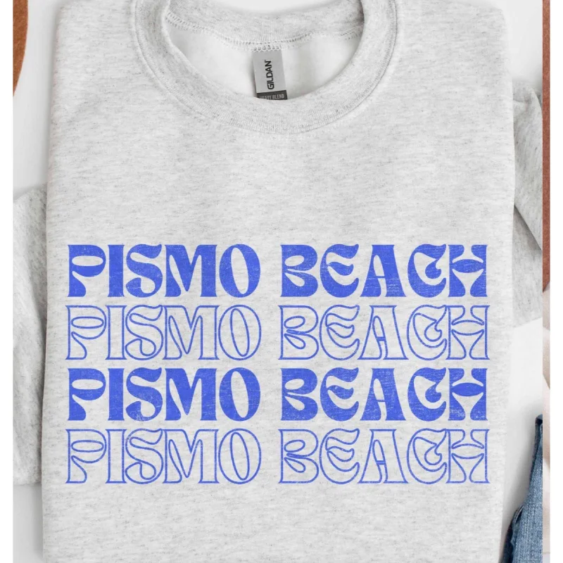 Women's Sweatshirts with Vintage Feel -Pismo Beach Sweatshirt Ash Gray
