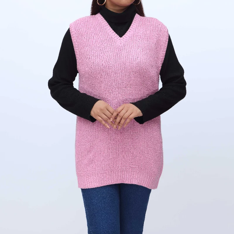 Women's Stylish V-neck Pullovers Sweater-Plum V Neck Sleeveless Pullover Sweater PW3903 Women's Stylish V-neck Pullovers Sweater-Plum V Neck Sleeveless Pullover Sweater PW3903