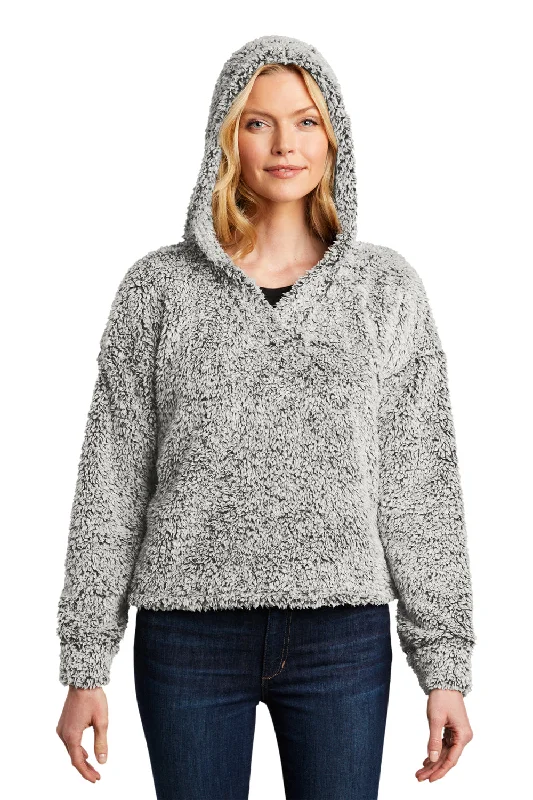Women's Sweatshirts with Soft and Stretchy Feel -Port Authority Womens Cozy Sherpa Fleece Hooded Sweatshirt Hoodie - Heather Grey Women's Sweatshirts with Soft and Stretchy Feel -Port Authority Womens Cozy Sherpa Fleece Hooded Sweatshirt Hoodie - Heather Grey