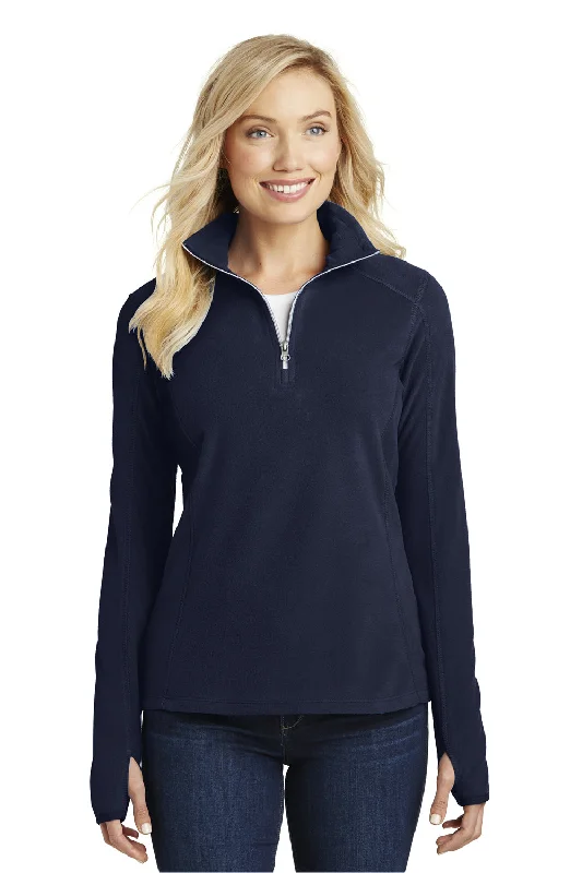 Women's Sweatshirts for Year-round Comfort -Port Authority Womens Pill Resistant Microfleece 1/4 Zip Sweatshirt - True Navy Blue