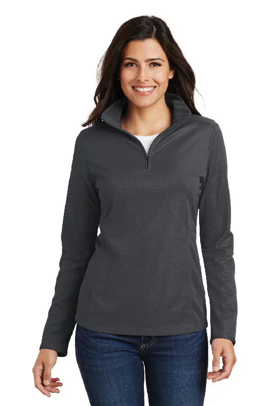 Women's Sweatshirts for Active Lifestyles -Port Authority Womens Moisture Wicking 1/4 Zip Sweatshirt - Battleship Grey