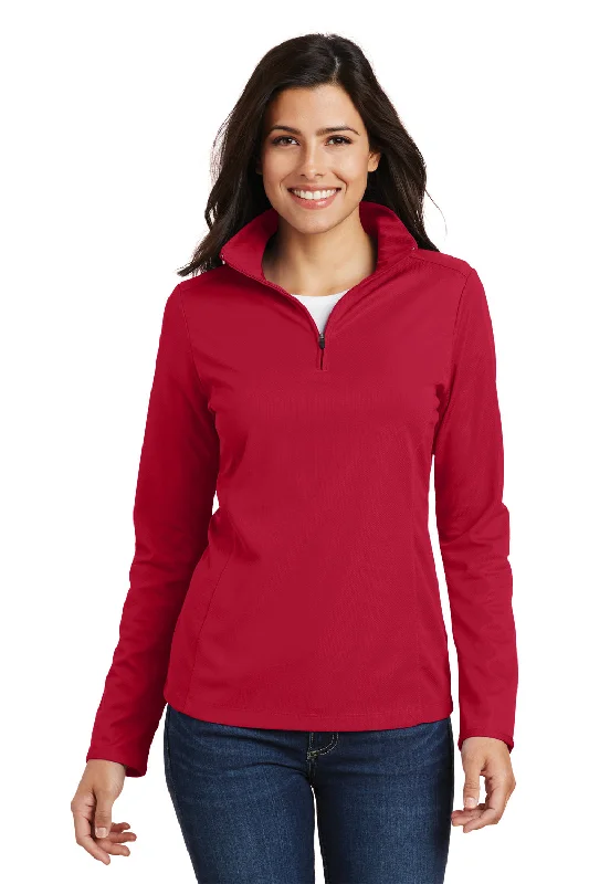 Women's Sweatshirts for Chic and Comfortable Outfits -Port Authority Womens Moisture Wicking 1/4 Zip Sweatshirt - Rich Red - Closeout