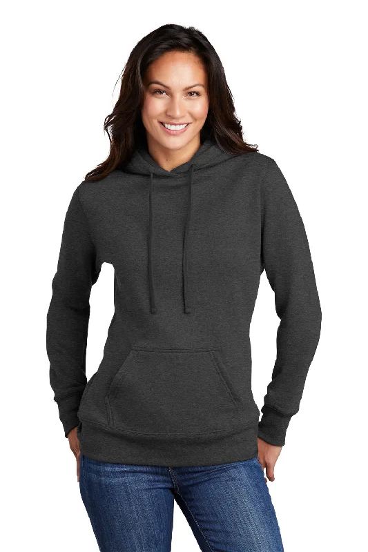 Women's Sweatshirts for Cooler Temperatures -Port & Company Womens Core Fleece Hooded Sweatshirt Hoodie - Heather Dark Grey