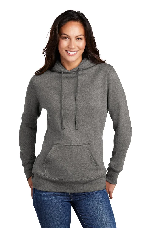 Women's Sweatshirts for Sporty Vibe -Port & Company Womens Core Fleece Hooded Sweatshirt Hoodie - Heather Graphite Grey Women's Sweatshirts for Sporty Vibe -Port & Company Womens Core Fleece Hooded Sweatshirt Hoodie - Heather Graphite Grey