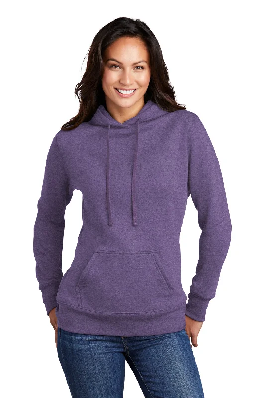 Women's Sweatshirts for Chill Weekends -Port & Company Womens Core Fleece Hooded Sweatshirt Hoodie - Heather Purple
