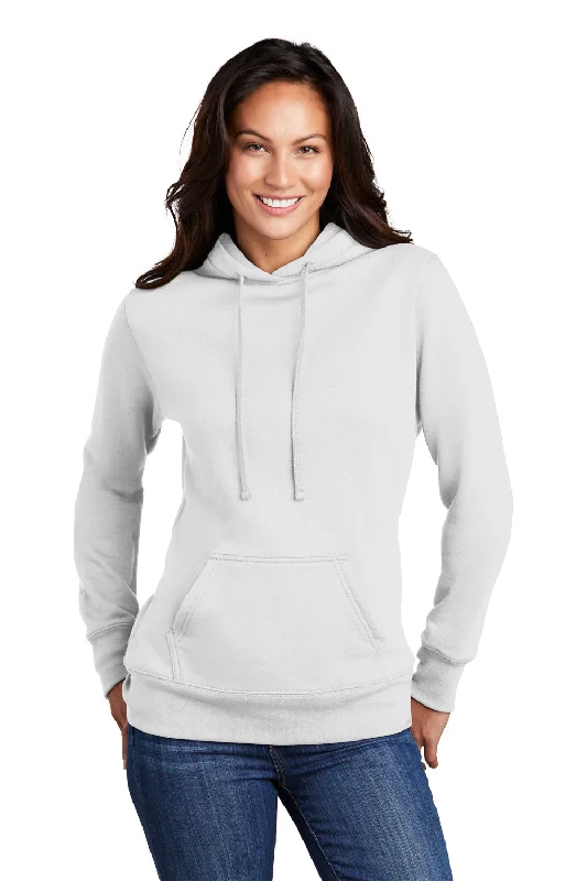 Women's Sweatshirts for Lounging at Home -Port & Company Womens Core Fleece Hooded Sweatshirt Hoodie - White Women's Sweatshirts for Lounging at Home -Port & Company Womens Core Fleece Hooded Sweatshirt Hoodie - White