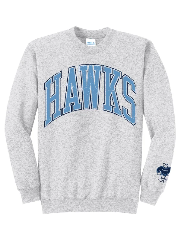 Women's Sweatshirts with Iconic Logo Design -Vintage Hawks Fleece Lined Sweatshirt