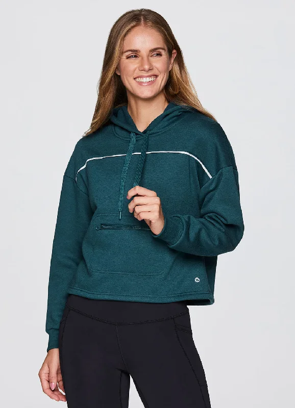 Women's Sweatshirts with Embroidered Details -Prime Cropped Fleece Hoodie