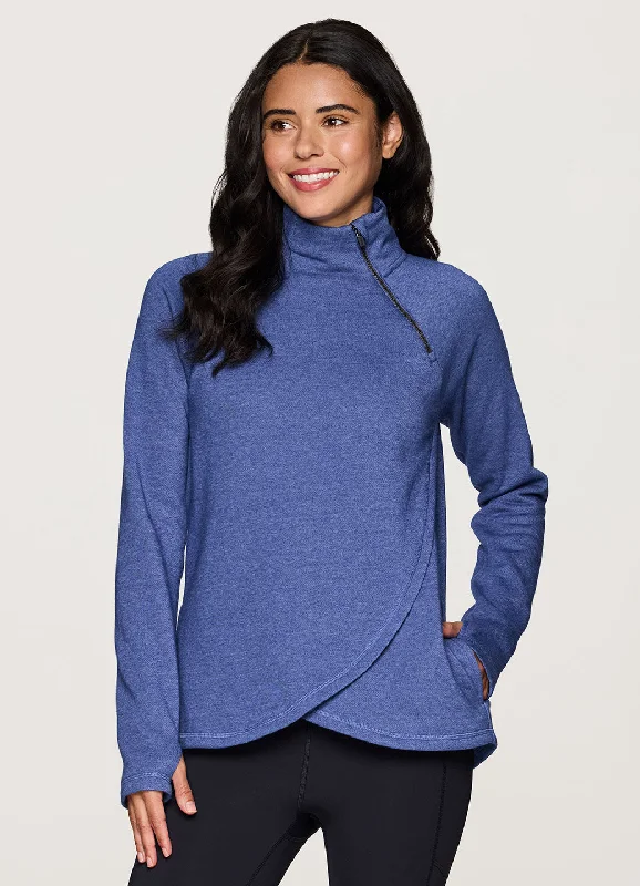 Women's Sweatshirts for Lightweight Comfort -Prime Ready To Roll Fleece Zip Mock Neck Pullover