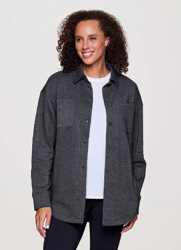 Women's Sweatshirts with Sporty Graphics -Prime Weekend Shirt Jacket
