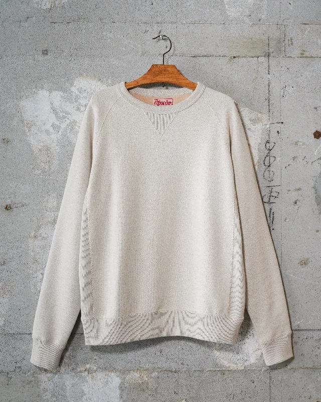 Women's Sweatshirts for Relaxed Days -Pullover Crewneck - Fleeced Foxfibre® - Oatmeal Women's Sweatshirts for Relaxed Days -Pullover Crewneck - Fleeced Foxfibre® - Oatmeal