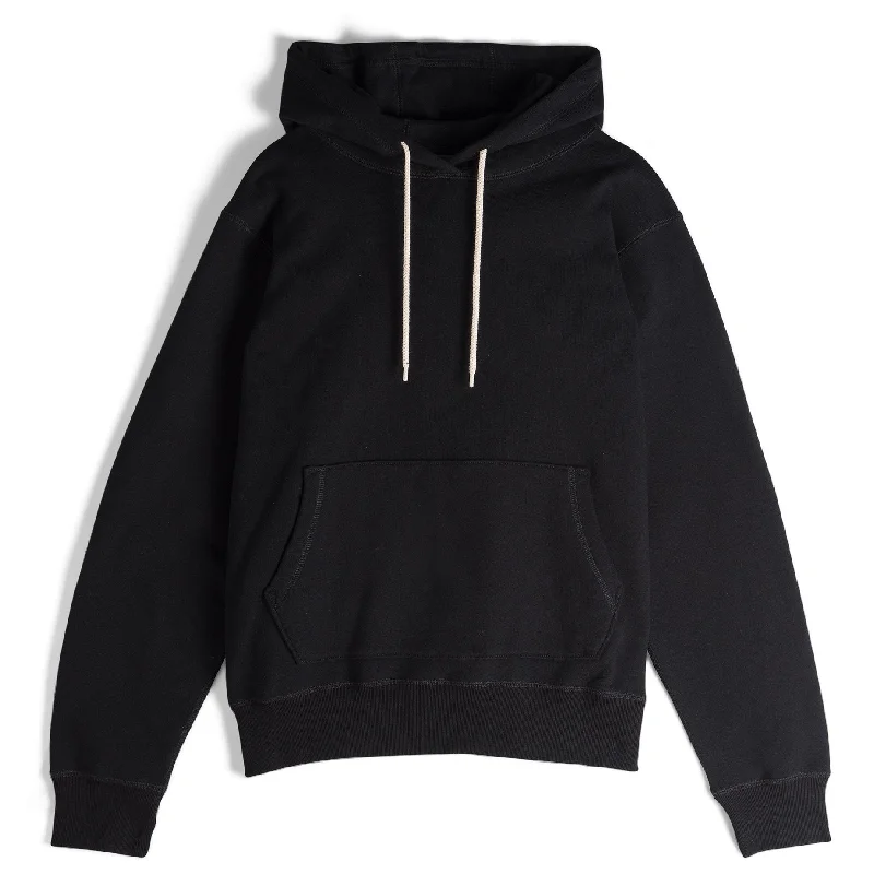 Women's Sweatshirts with Simple Branding -Pullover Hoodie - Heavyweight Terry - Black