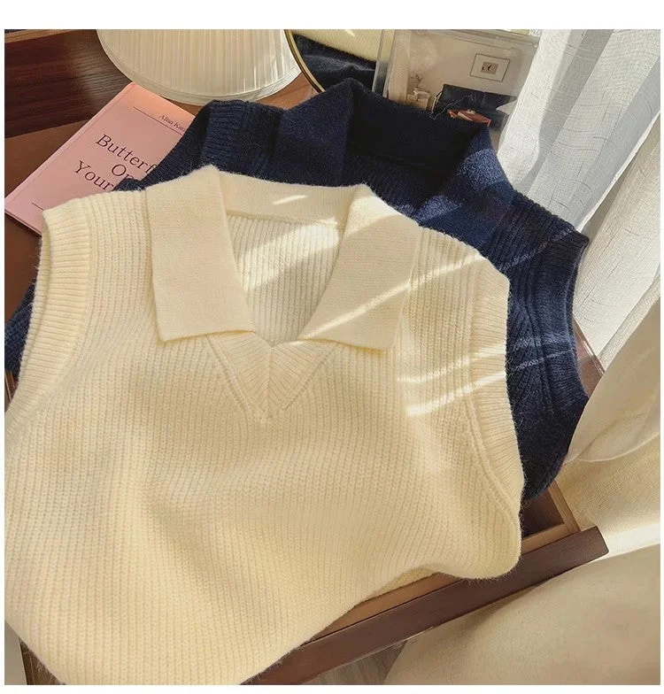 Women's Cardigan-style Pullovers Sweater-pullover sweater vest for women new style knitted vest trend    S5018