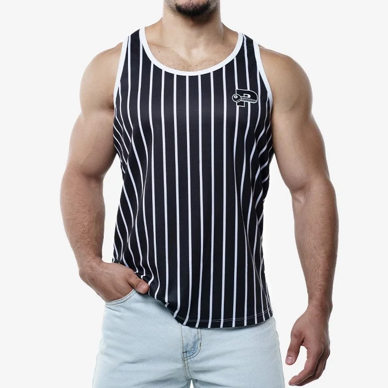 Women's Basic Tank Tops for Comfy Days -PUMP Striped slim fit tank black