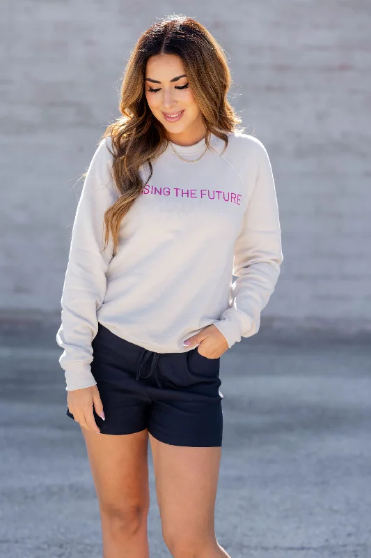 Women's Sweatshirts with Hood for Cold Weather -Raising The Future Graphic Crewneck