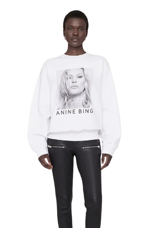 Women's Sweatshirts for Easy Layering -Ramona Sweatshirt in White Kate Moss