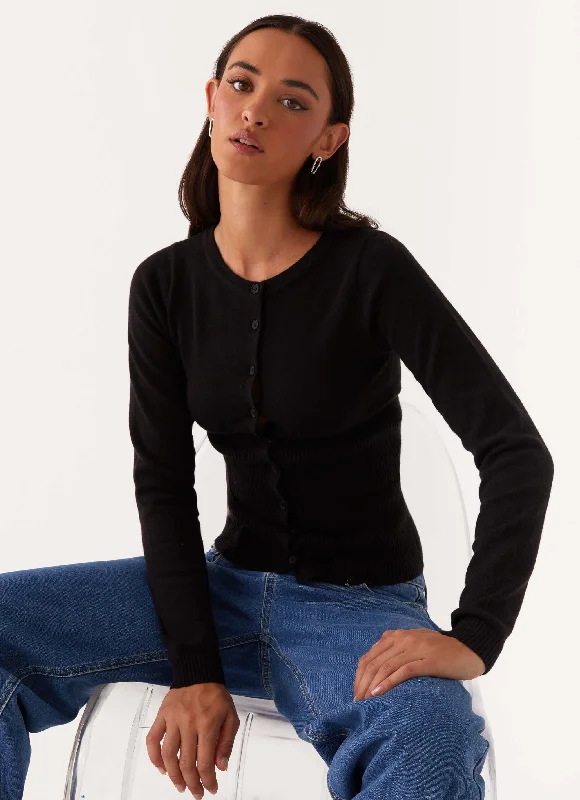 Knit Tops with Pleats-Reagan Knit Top - Black