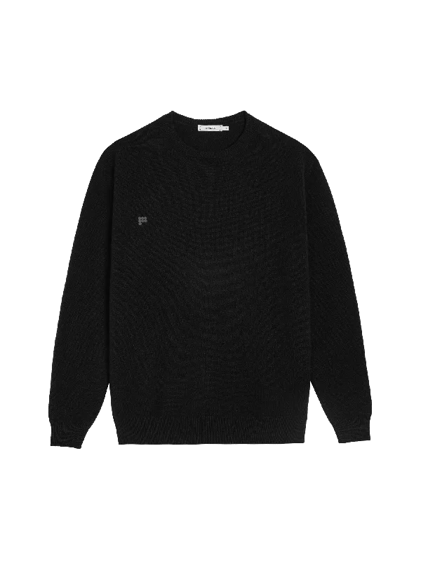 Women's Knit Sweater with Sleeveless Design -Womens Recycled Cashmere Crewneck Sweatshirt—black Women's Knit Sweater with Sleeveless Design -Womens Recycled Cashmere Crewneck Sweatshirt—black